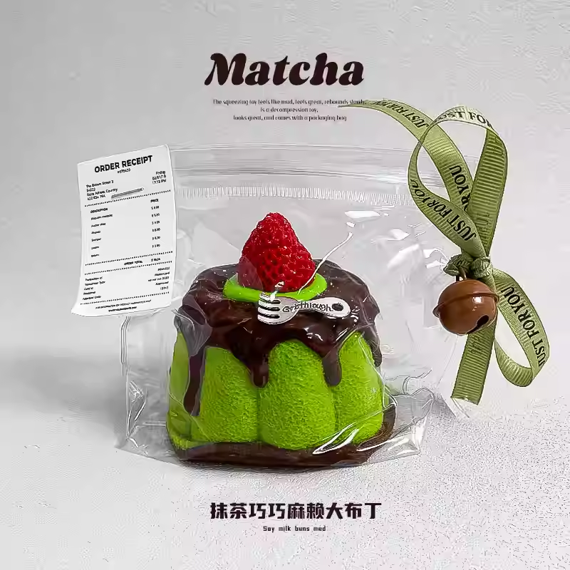 Matcha Chocolate Strawberry Pudding
