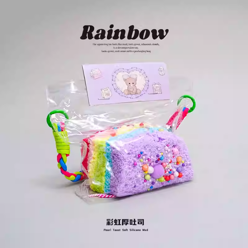 Rainbow Three-Layer Large Toast