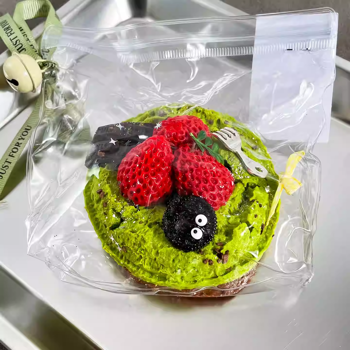 Matcha Strawberry Chimney Cake